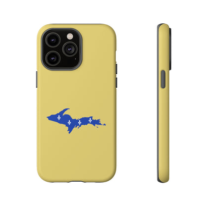 Michigan Upper Peninsula Tough Phone Case (Plum Yellow w/ UP Quebec Flag Outline) | Apple iPhone