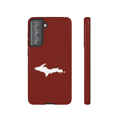 Michigan Upper Peninsula Tough Phone Case (Traverse Cherry Red w/ UP Outline) | Samsung & Pixel Android