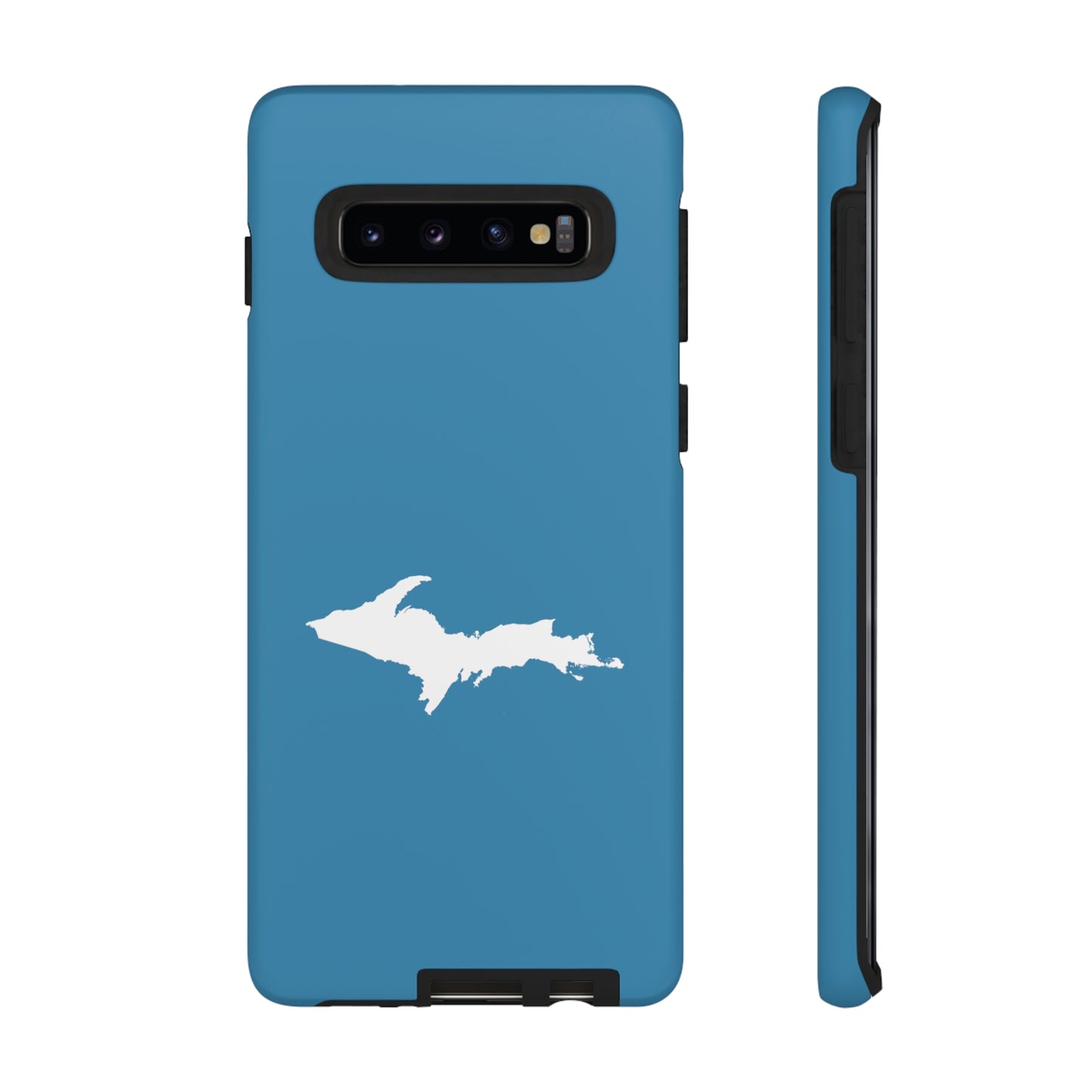 Michigan Upper Peninsula Tough Phone Case (Lake Michigan Blue w/ UP Outline) | Samsung & Pixel Android