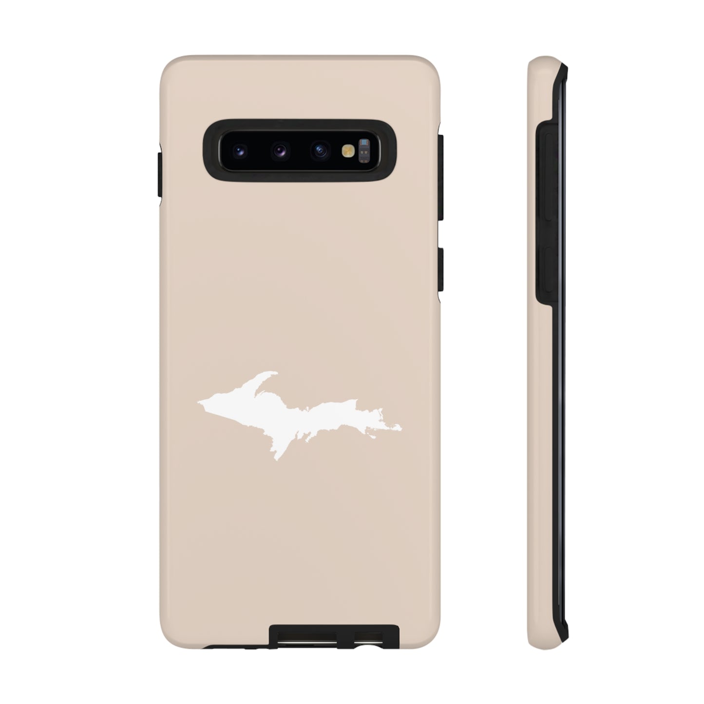 Michigan Upper Peninsula Tough Phone Case (White Pine Color w/ UP Outline) | Samsung & Pixel Android