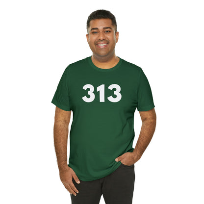 Detroit '313' T-Shirt (Geometric Sans Font) | Unisex Standard Fit