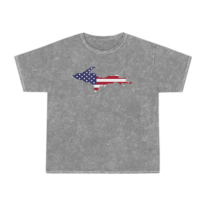 Michigan Upper Peninsula T-Shirt (w/ UP USA Flag Outline) | Unisex Mineral Wash