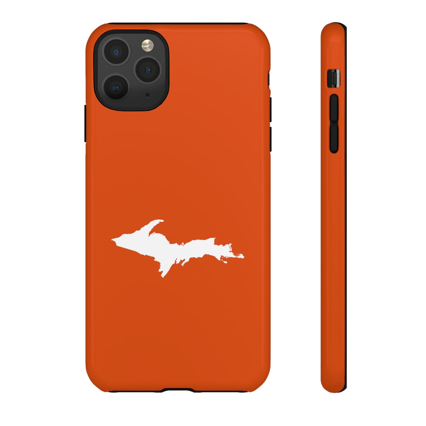 Michigan Upper Peninsula Tough Phone Case (Maple Leaf Orange w/ UP Outline) | Apple iPhone