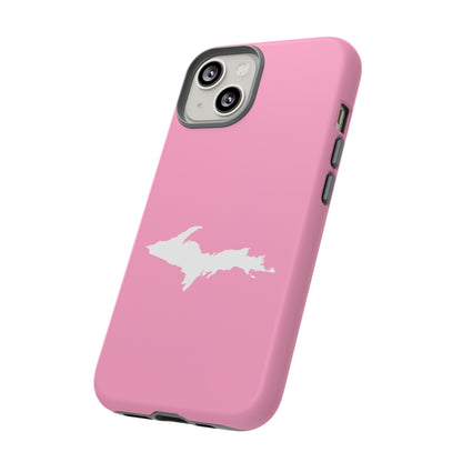 Michigan Upper Peninsula Tough Phone Case ('67 Caddie Pink w/ UP Outline) | Apple iPhone