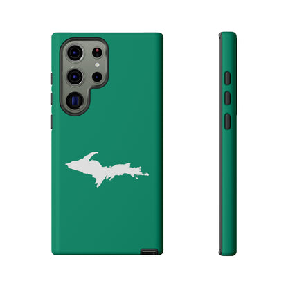 Michigan Upper Peninsula Tough Phone Case (Emerald Green w/ UP Outline) | Samsung & Pixel Android