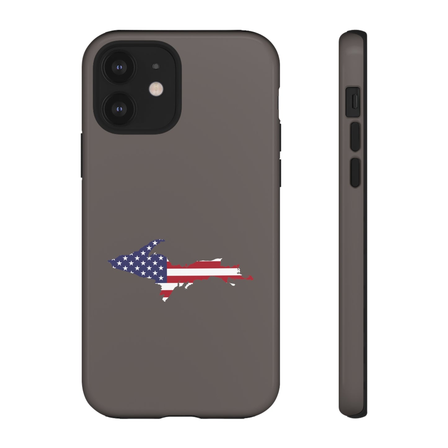 Michigan Upper Peninsula Tough Phone Case (Warren Tank Grey w/ UP USA Outline) | Apple iPhone