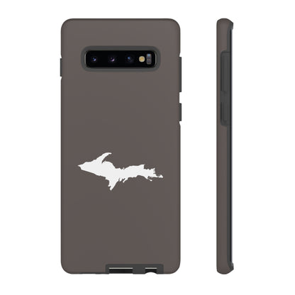 Michigan Upper Peninsula Tough Phone Case (Warren Tank Grey w/ UP Outline) | Samsung & Pixel Android