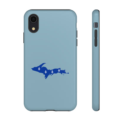 Michigan Upper Peninsula Tough Phone Case (Opal Blue w/ UP Quebec Flag Outline) | Apple iPhone