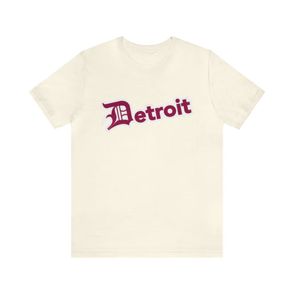 'Detroit' T-Shirt (Ruby Red w/ Old English 'D') | Unisex Standard