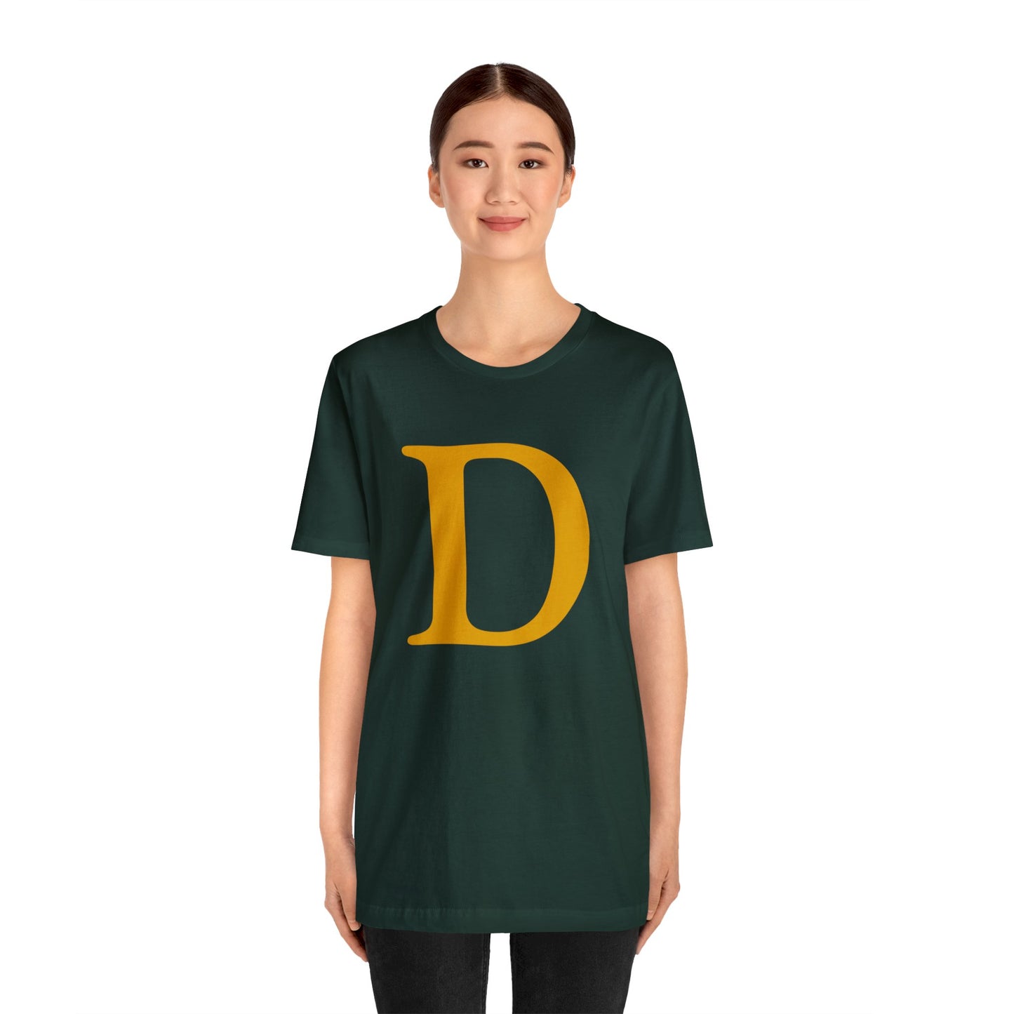 Detroit 'Old French D' T-Shirt (Gold Full Body Outline) | Unisex Standard Fit