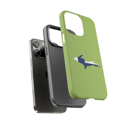 Michigan Upper Peninsula Tough Phone Case (Gooseberry Green w/ UP Finland Flag Outline) | Apple iPhone