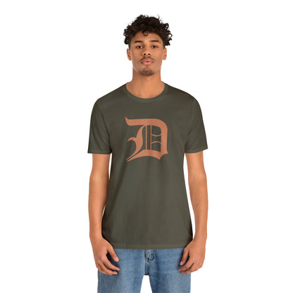 Detroit 'Old English D' T-Shirt (Copper Color) | Unisex Standard