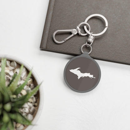 Michigan Upper Peninsula Keyring (w/ UP Outline) | Warren Tank Grey