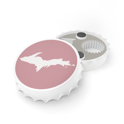 Michigan Upper Peninsula Bottle Opener (w/ UP Outline) | Cherry Blossom Pink