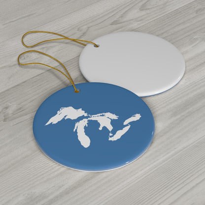 Great Lakes Christmas Ornament (Superior Blue) | Ceramic - 4 Shapes