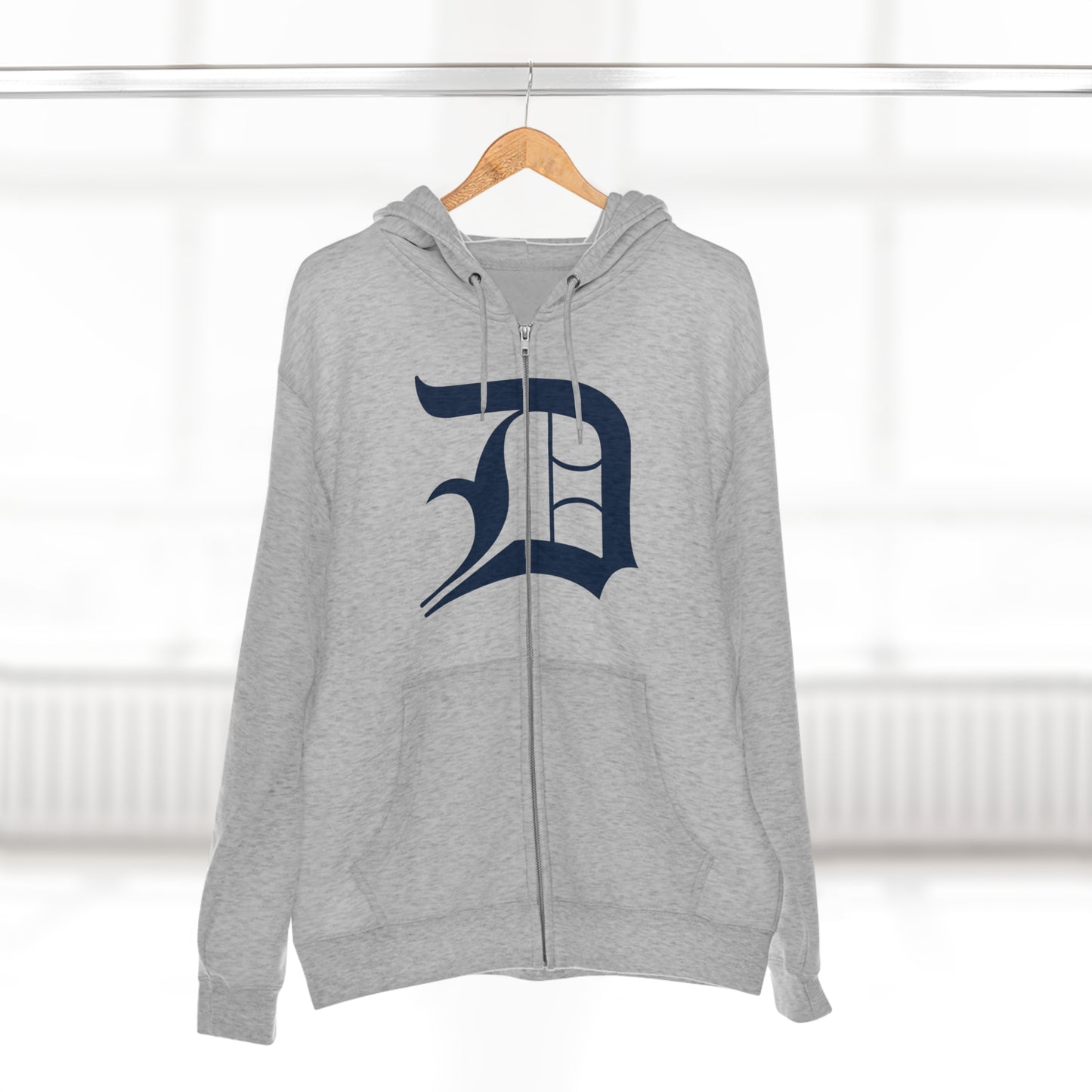 Detroit 'Old English D' Hoodie (Full-Body 'D') | Unisex Full Zip