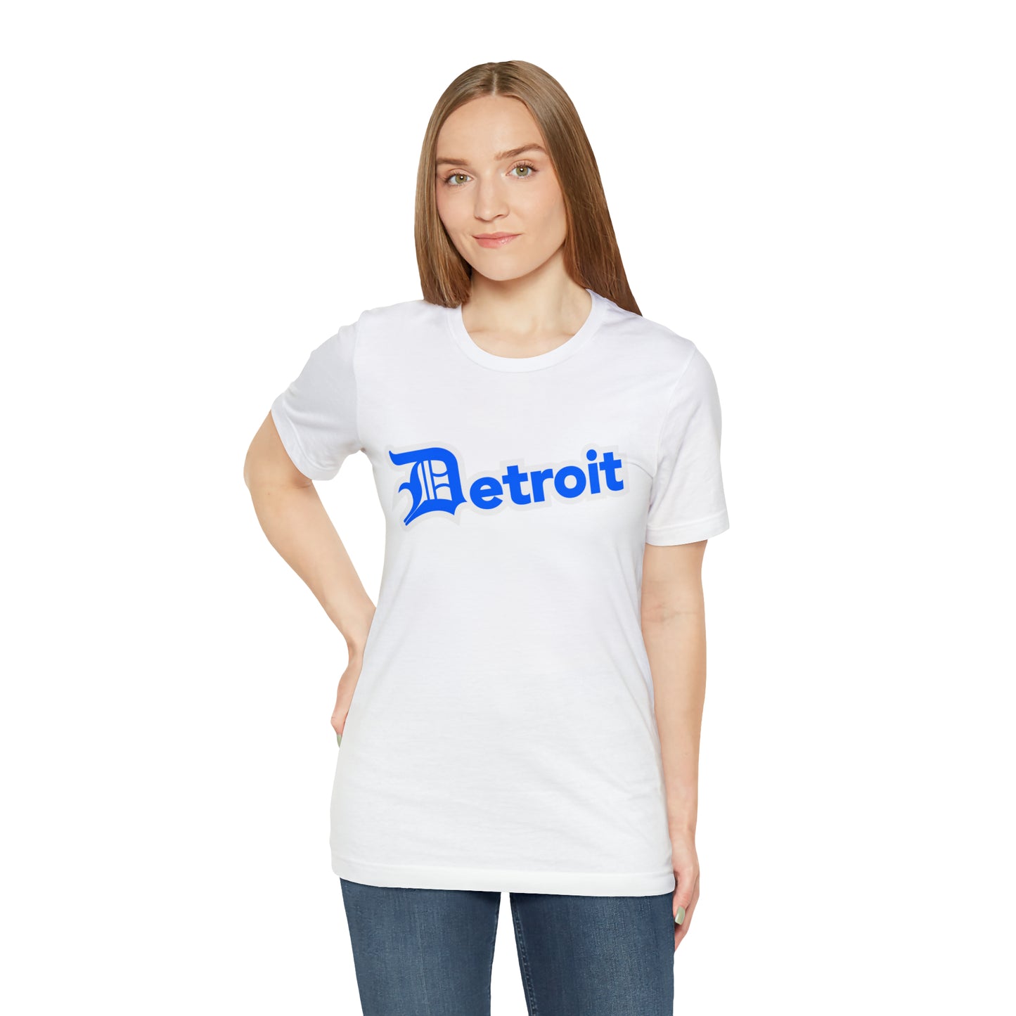 'Detroit' T-Shirt (MotorTown Blue w/ Old English 'D') | Unisex Standard