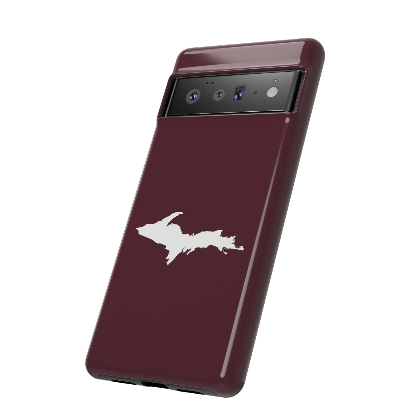 Michigan Upper Peninsula Tough Phone Case (Pinot Red w/ UP Outline) | Samsung & Pixel Android