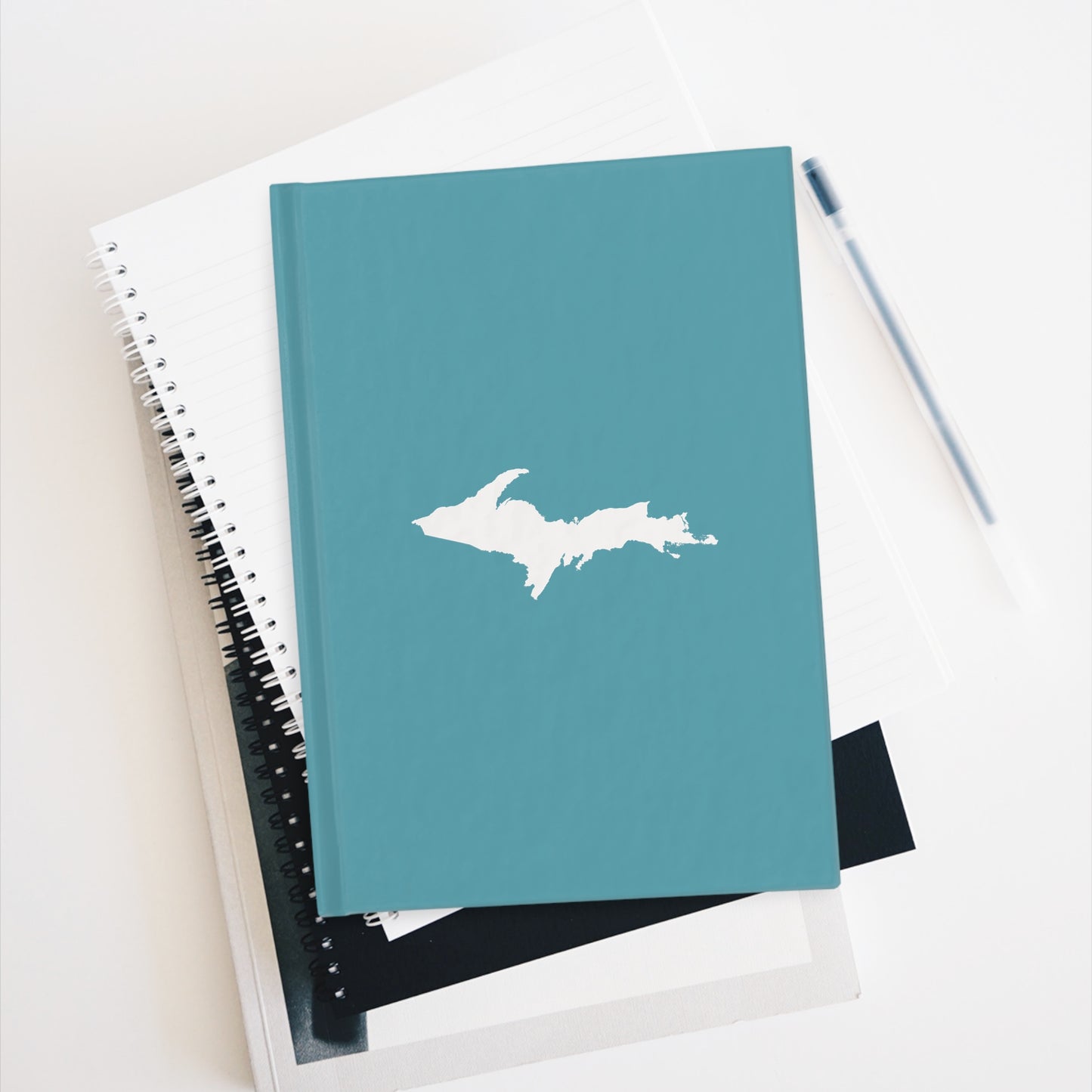 Michigan Upper Peninsula Blank Sketchbook (w/ UP Outline) | Lake Huron Blue