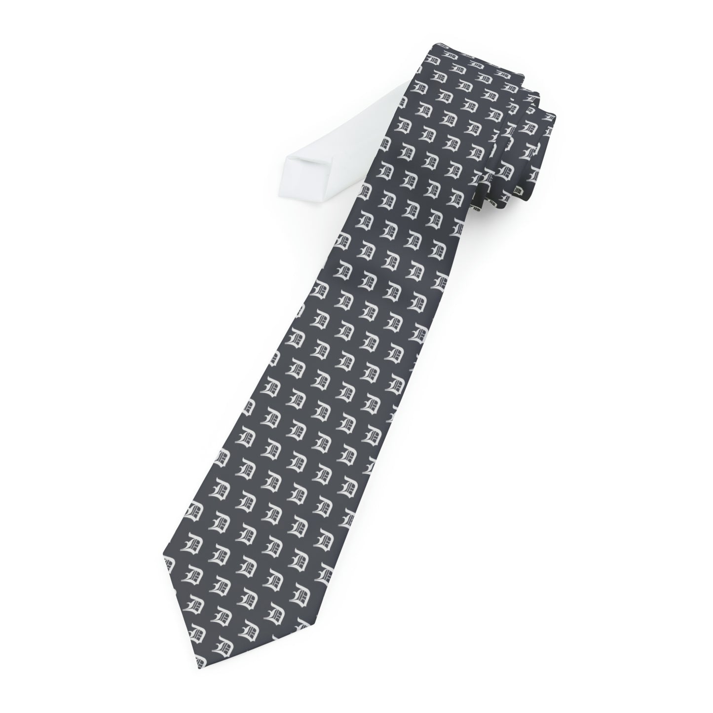 Detroit 'Old English D' Necktie | Iron Ore Grey