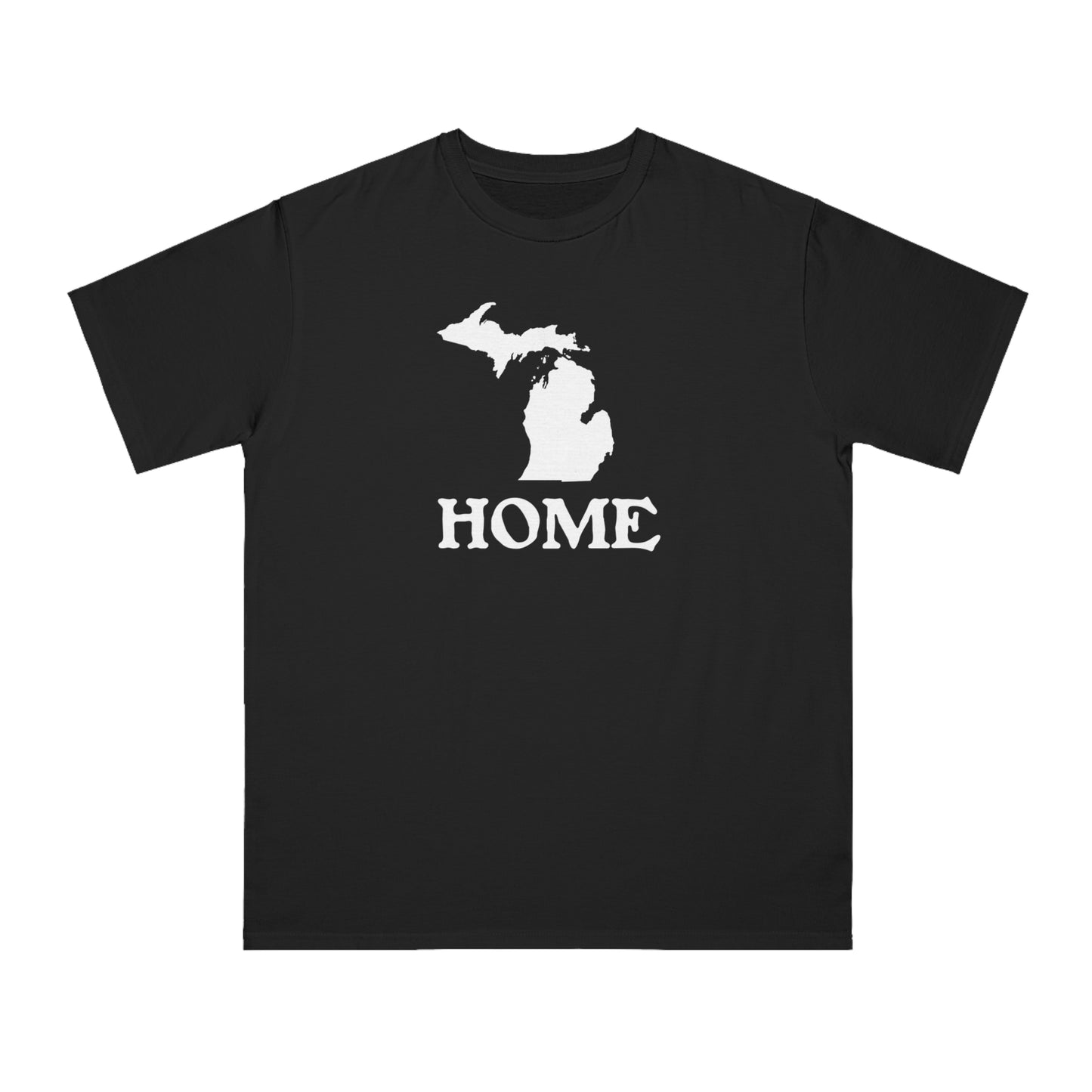 Michigan 'Home' T-Shirt (Woodcut Font) | Organic Unisex