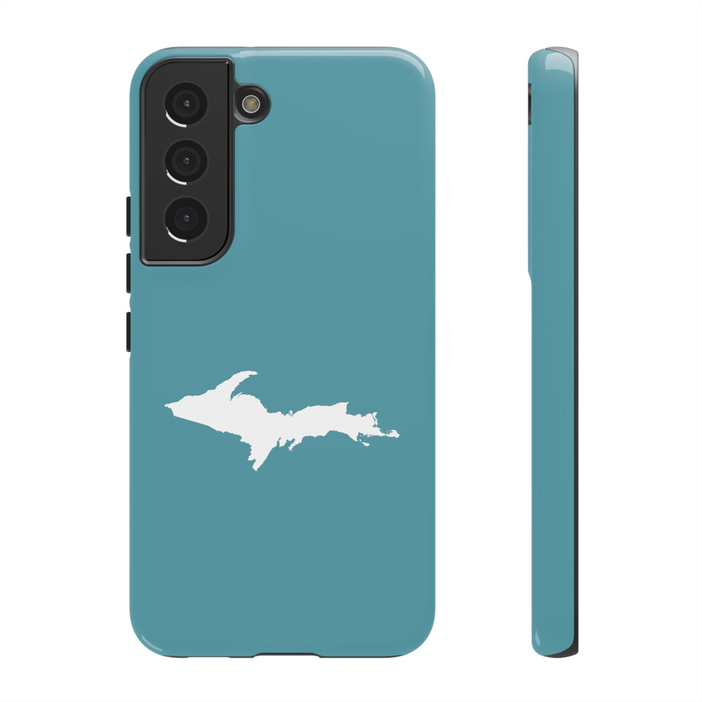 Michigan Upper Peninsula Tough Phone Case (Huron Blue w/ UP Outline) | Samsung & Pixel Android