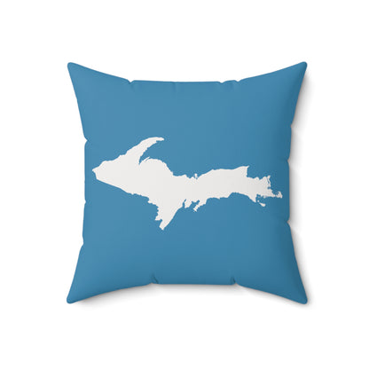 Michigan Upper Peninsula Accent Pillow (w/ UP Outline) | Lake Michigan Blue