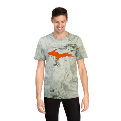 Michigan Upper Peninsula T-Shirt (w/ Orange UP Outline) | Unisex Color Blast