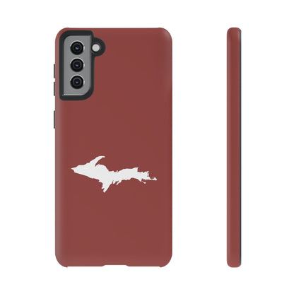 Michigan Upper Peninsula Tough Phone Case (Ore Dock Red w/ UP Outline) | Samsung & Pixel Android