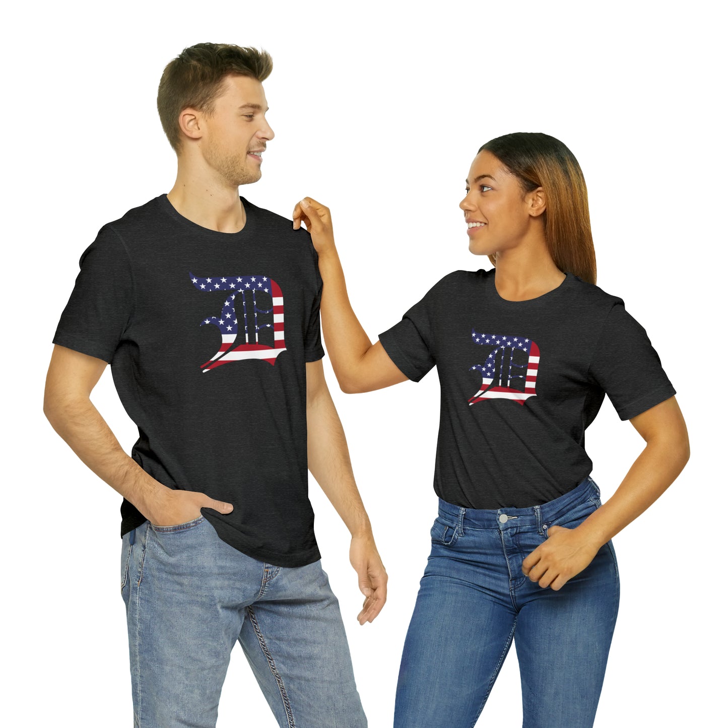 Detroit 'Old English D' T-Shirt (Patriotic Edition) | Unisex Standard