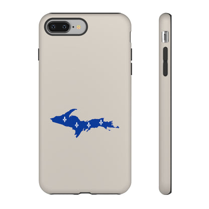 Michigan Upper Peninsula Tough Phone Case (Canvas Color w/ UP Quebec Flag Outline) | Apple iPhone