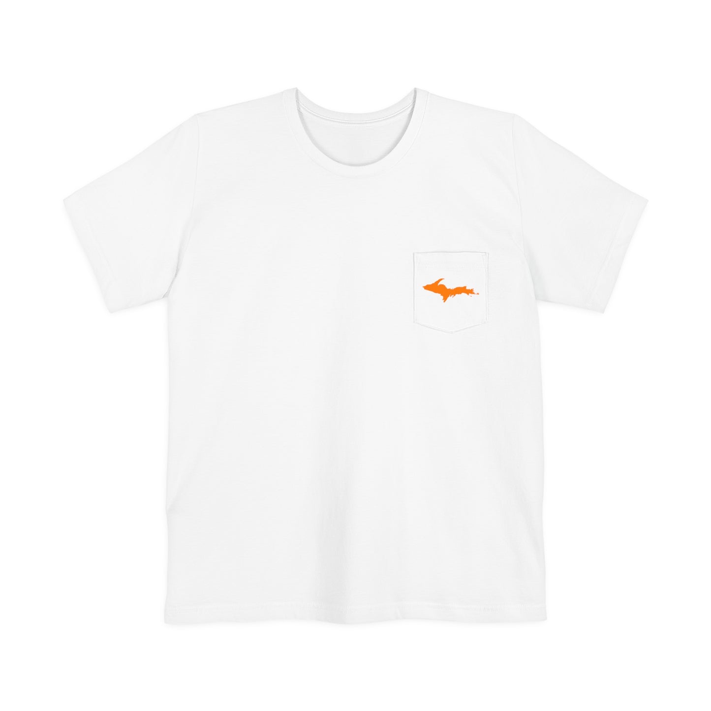 Michigan Upper Peninsula Pocket T-Shirt (w/ Orange UP Outline) | Unisex Standard