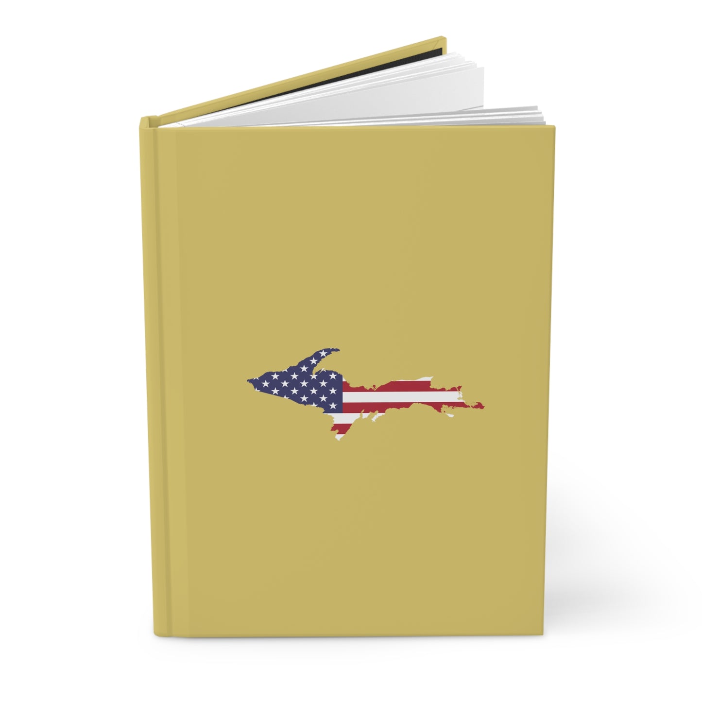 Michigan Upper Peninsula Hardcover Journal (w/ UP USA Flag) | Ruled - Plum Yellow