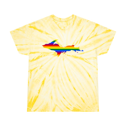 Michigan Upper Peninsula Tie-Dye T-Shirt (w/ UP Pride Flag) | Unisex Cyclone