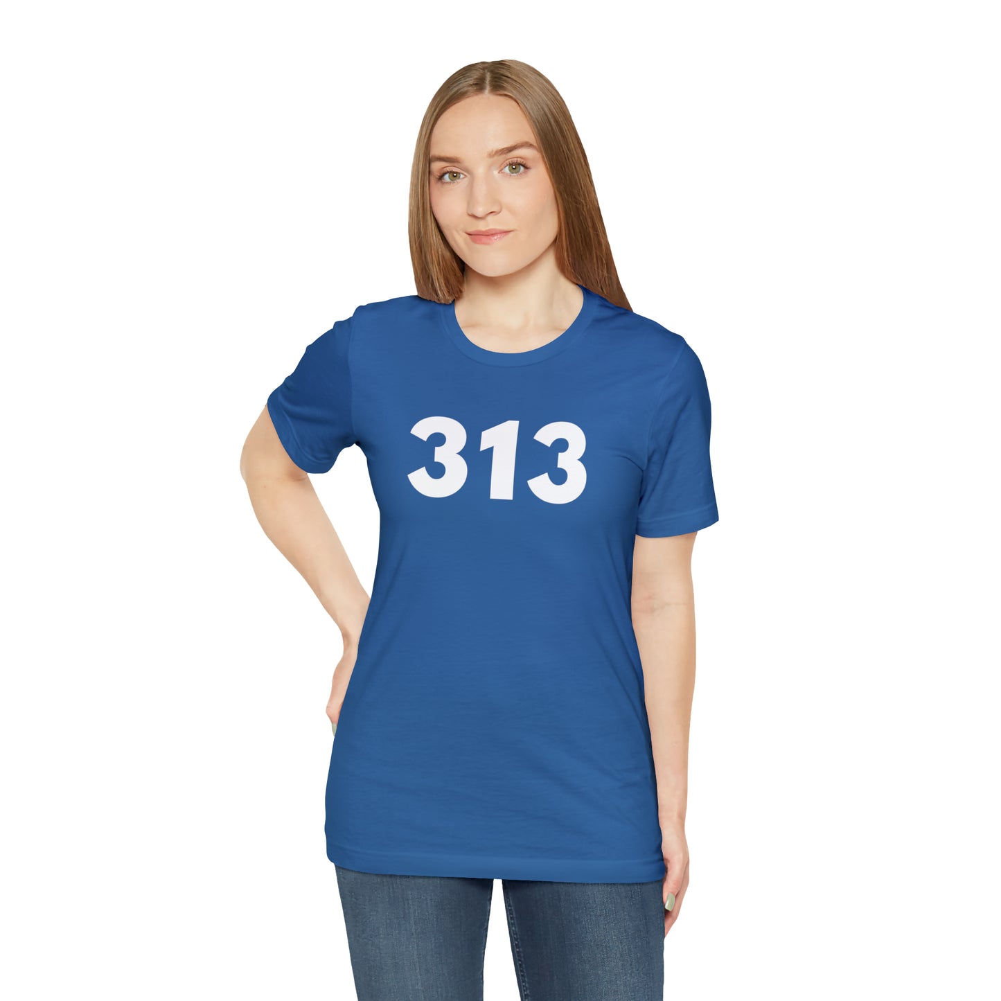 Detroit '313' T-Shirt (Geometric Sans Font) | Unisex Standard Fit