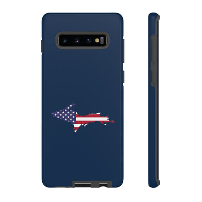 Michigan Upper Peninsula Tough Phone Case (Navy w/ UP USA Flag Outline) | Samsung & Pixel Android