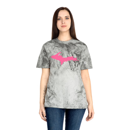 Michigan Upper Peninsula T-Shirt (w/ Pink UP Outline) | Unisex Color Blast