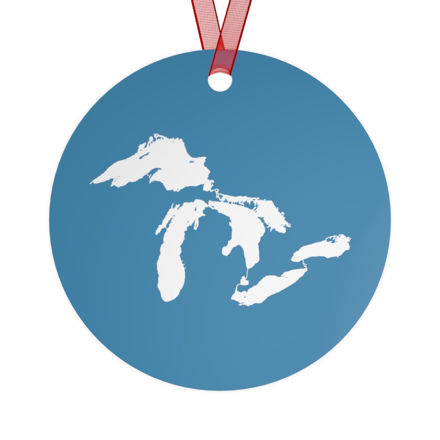 Great Lakes Christmas Ornament | Metal - Lake Michigan Blue