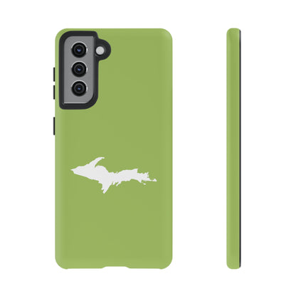 Michigan Upper Peninsula Tough Phone Case (Gooseberry Green w/ UP Outline) | Samsung & Pixel Android