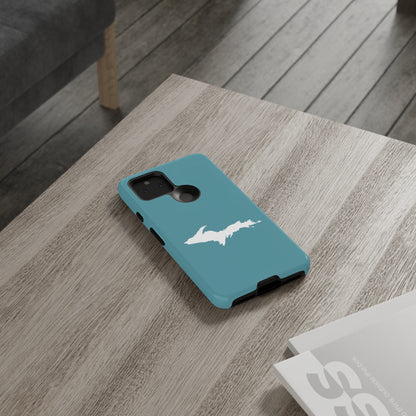 Michigan Upper Peninsula Tough Phone Case (Huron Blue w/ UP Outline) | Samsung & Pixel Android