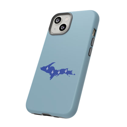 Michigan Upper Peninsula Tough Phone Case (Opal Blue w/ UP Quebec Flag Outline) | Apple iPhone