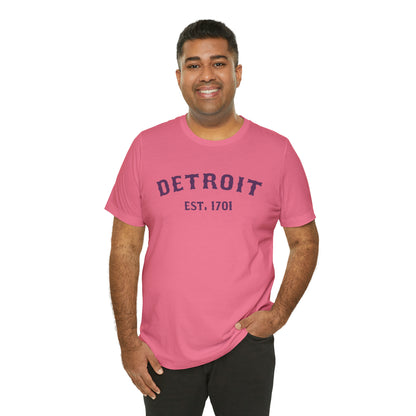 'Detroit EST. 1701' T-Shirt (Plum Ballpark Font) | Unisex Standard