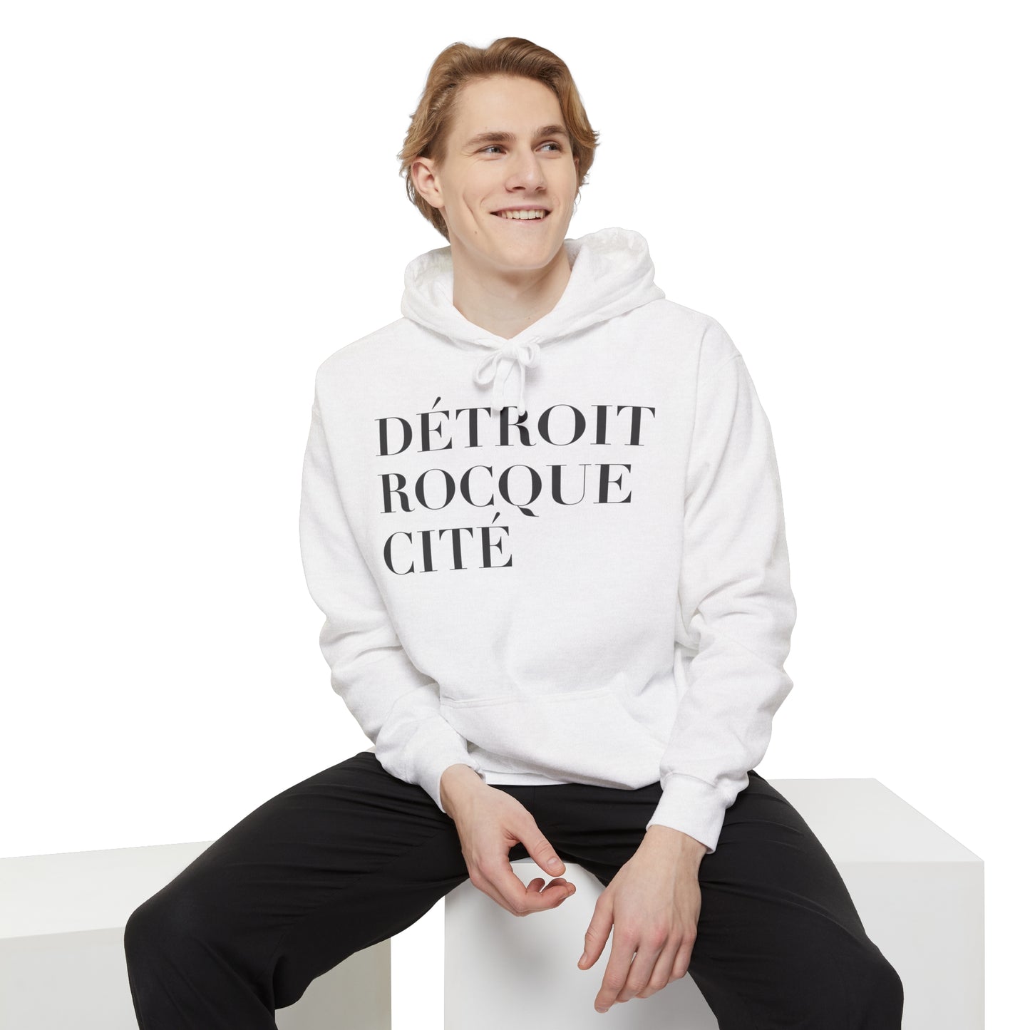 'Détroit Rocque Cité' Hoodie | Unisex Garment-Dyed