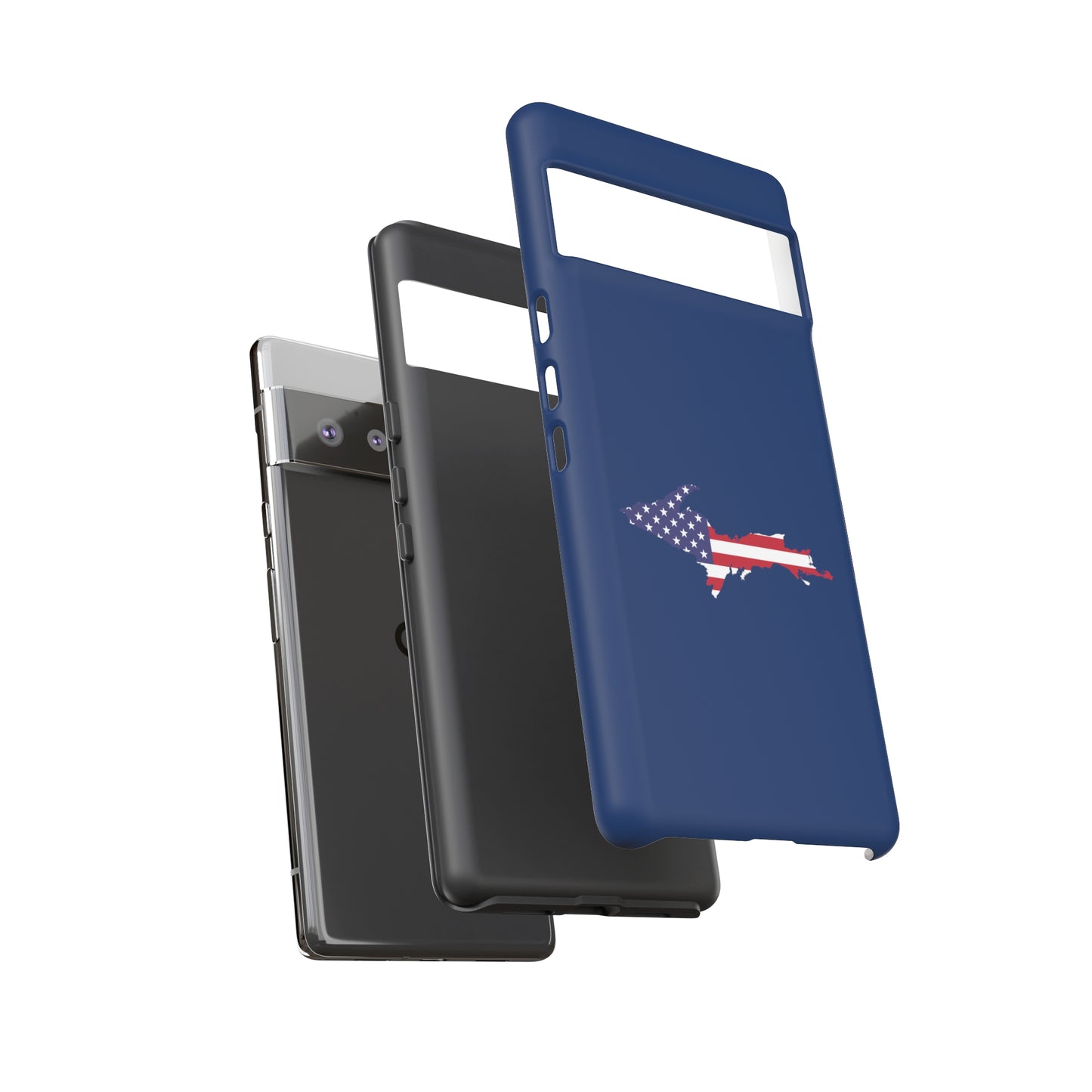 Michigan Upper Peninsula Tough Phone Case (Old Glory Blue w/ UP USA Flag Outline) | Samsung & Pixel Android