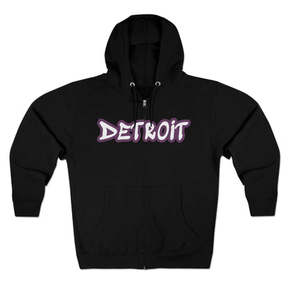 Detroit' Hoodie (Plum Tag Font) | Unisex Full Zip