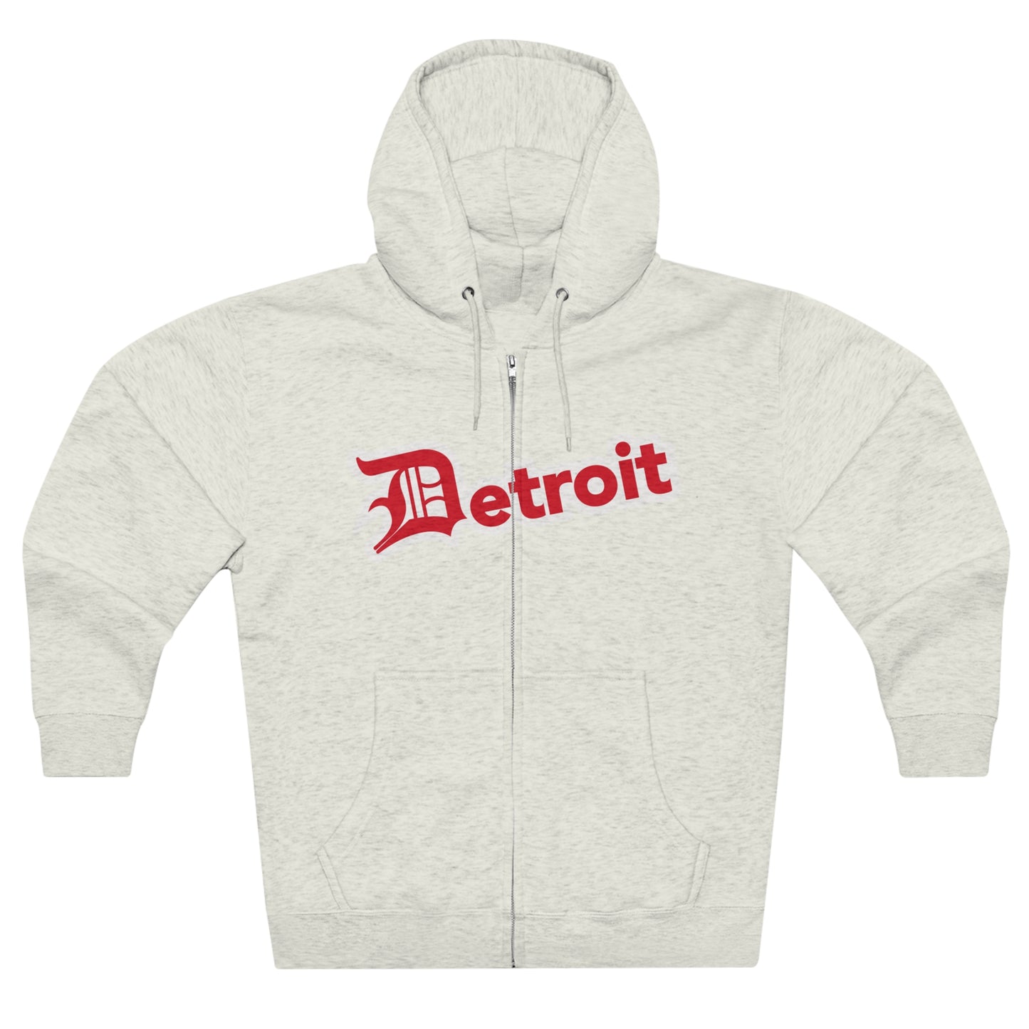 'Detroit' Hoodie (Aliform Red w/ Old English 'D') | Unisex Full Zip