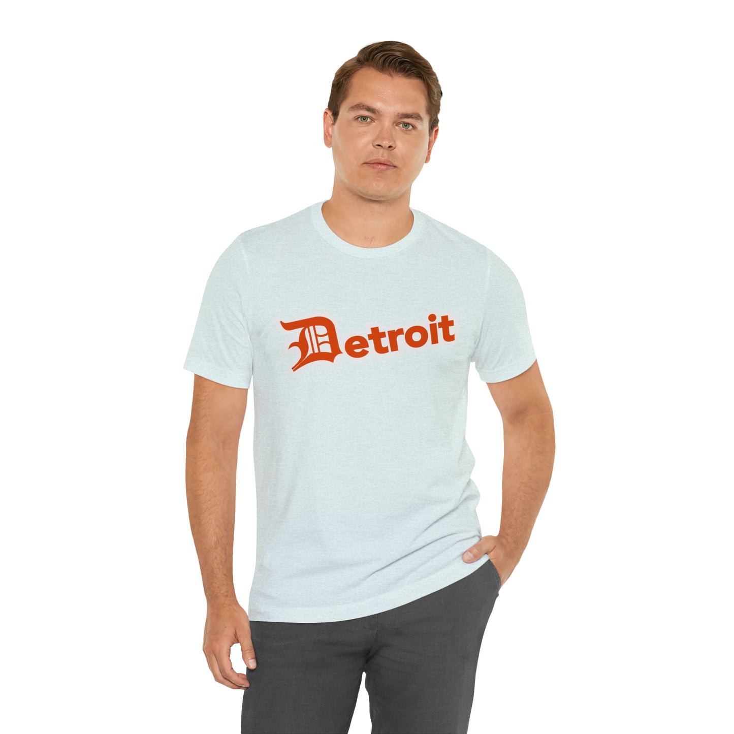 'Detroit' T-Shirt (Maple Leaf Orange w/ Old English 'D') | Unisex Standard