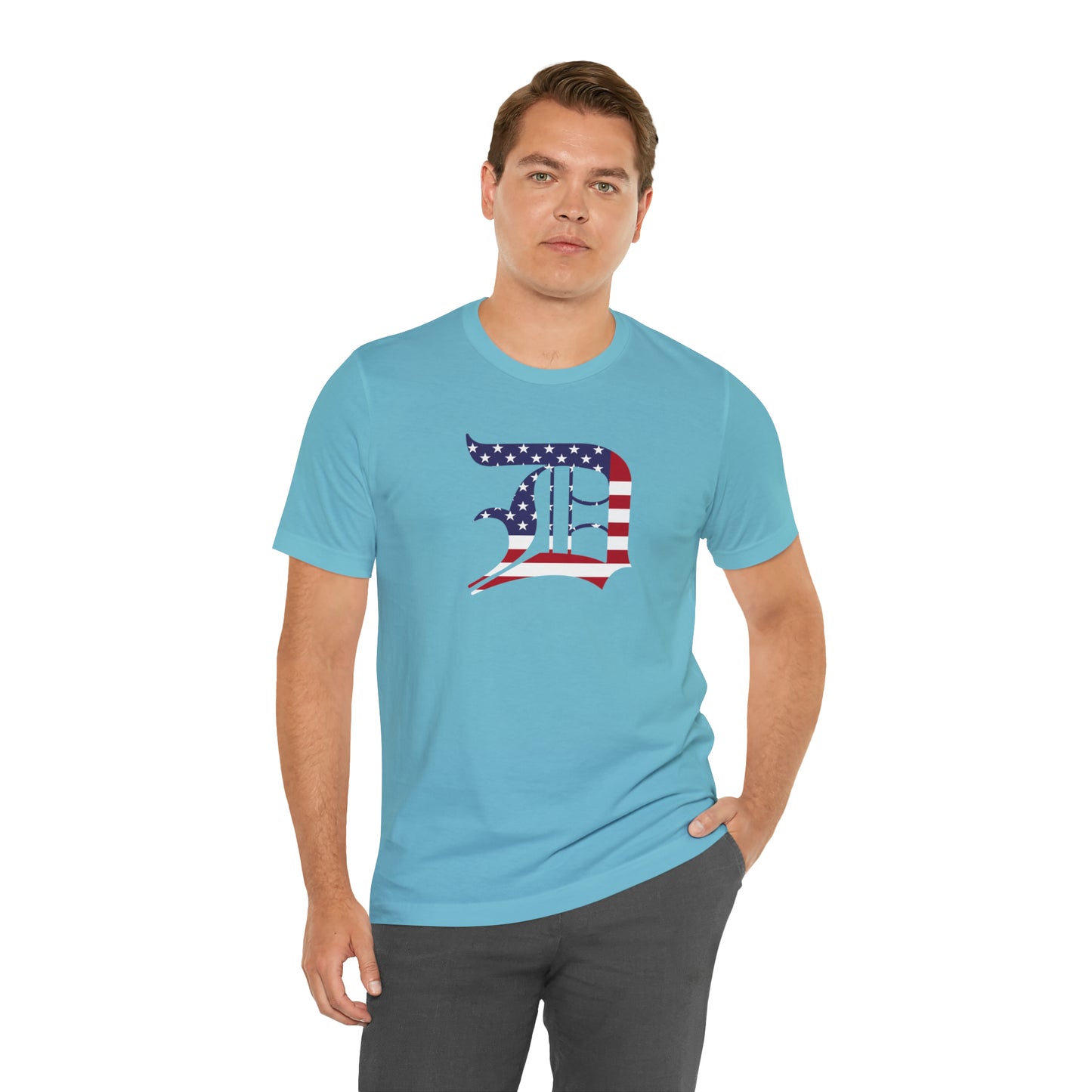 Detroit 'Old English D' T-Shirt (Patriotic Edition) | Unisex Standard