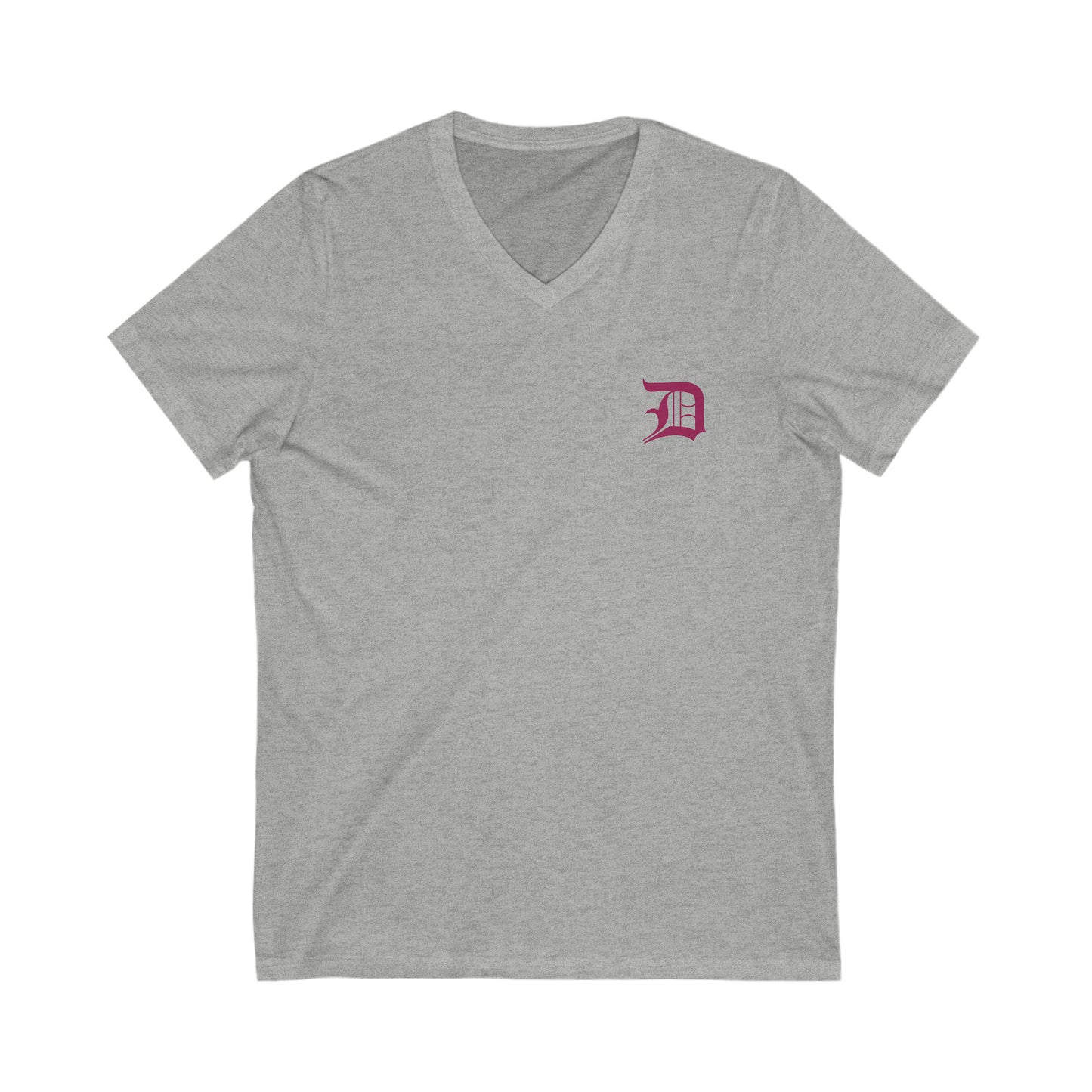 Detroit 'Old English D' T-Shirt (Ruby Red) | Unisex V-Neck