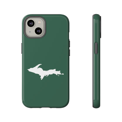 Michigan Upper Peninsula Tough Phone Case (Ginger Ale Green w/ UP Outline) | Apple iPhone